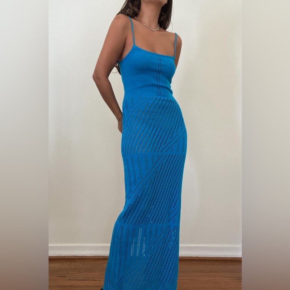 Crochet knit cover up dress